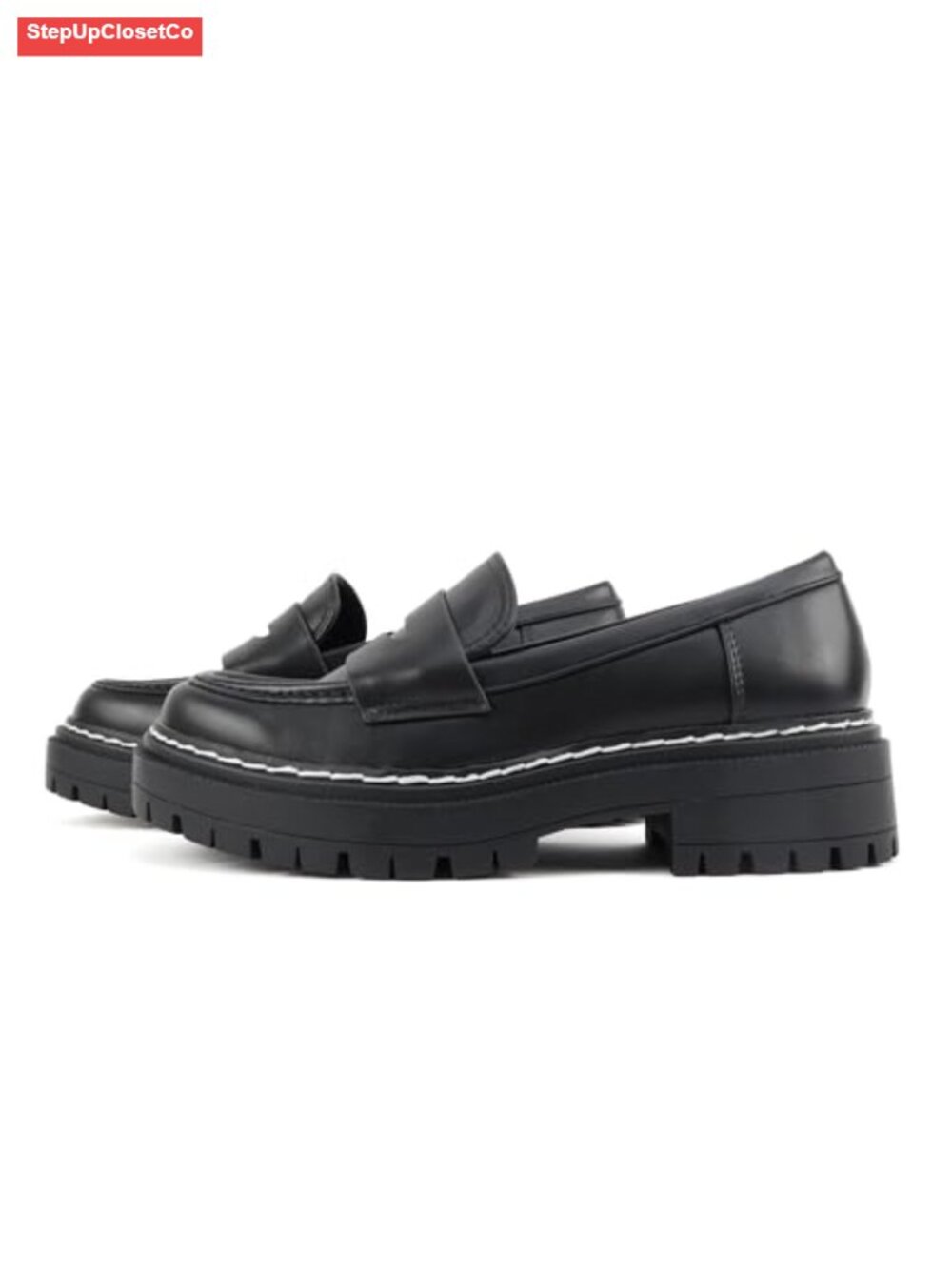 Soda Soho Women's Platform Lug Sole Penny Loafer Slip On Casual Party Shoe